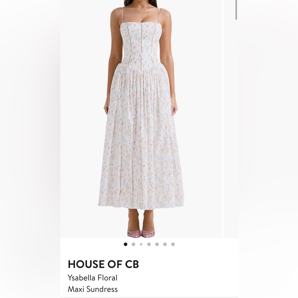 House of CB Ysabella Floral Maxi Sundress - Cream